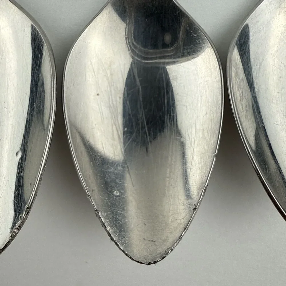 Vtg Lot 4 Madrid No Black Accent Teaspoons Oneida Community Stainless Flatware